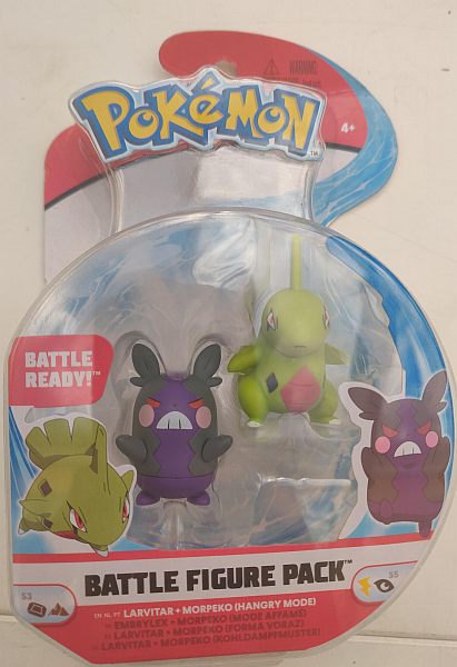 Pokémon: Battle Action Figures - Larvitar & Morpeko (Hangry Mode) - 5cm