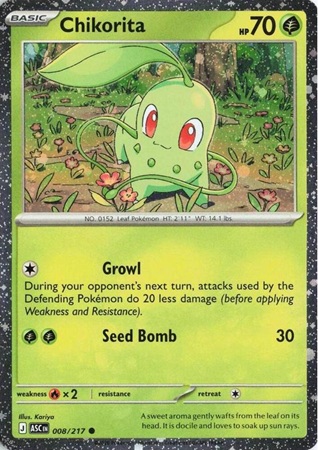 Chikorita - Cosmos Holo (Pokemon Mega Evolution: Ascended Heroes - First Partners Deluxe Pin Collection Promo)