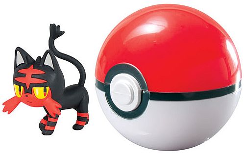 Pokemon - Clip 'n' Carry Litten + Poke Ball Pokemon Figur (Pokeball)