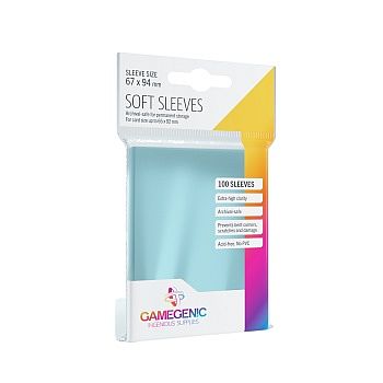 Gamegenic - Soft Sleeves - Clear (Transparent/Gennemsigtig) (100 Kortlommer)