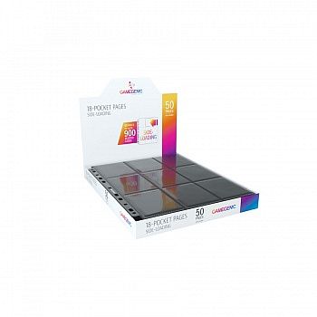 Gamegenic - Sideloading 18-Pocket Pages (50 Mappelommer til Ringbind) Black (Sort)