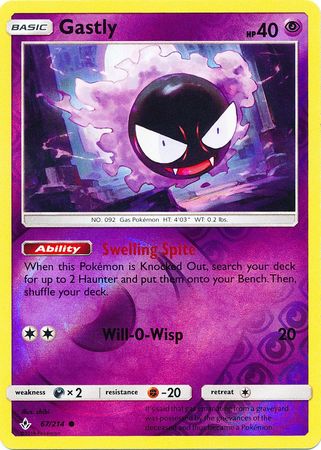 Gastly (Pokemon Sun & Moon: Unbroken Bonds) (Reverse Foil)