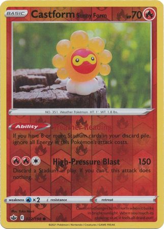Castform Sunny Form - Reverse Foil (Pokemon Sword & Shield: Chilling Reign)