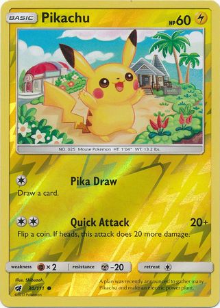 Pikachu (Pokemon Sun & Moon Crimson Invasion Reverse Holo)