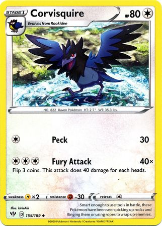 Corvisquire (Pokemon Sword & Shield: Darkness Ablaze)