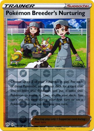 Pokemon Breeder's Nurturing - Reverse Foil (Pokemon Sword & Shield: Darkness Ablaze)