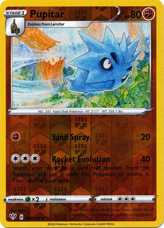Pupitar - Reverse Foil (Pokemon Sword & Shield: Darkness Ablaze)