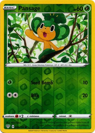 Pansage - Reverse Foil (Pokemon Sword & Shield: Darkness Ablaze)