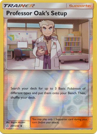 Professor Oak's Setup - Reverse Foil (Pokemon Sun & Moon: Cosmic Eclipse)