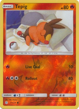 Tepig - Reverse Foil (Pokemon Sun & Moon: Cosmic Eclipse)