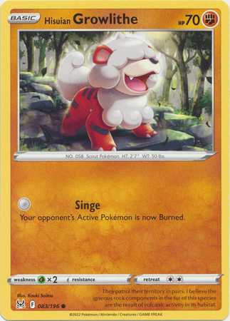 Hisuian Growlithe (Pokemon Sword & Shield: Lost Origin)