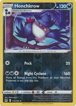 Honchkrow - Reverse Foil (Pokemon Sword & Shield: Lost Origin)
