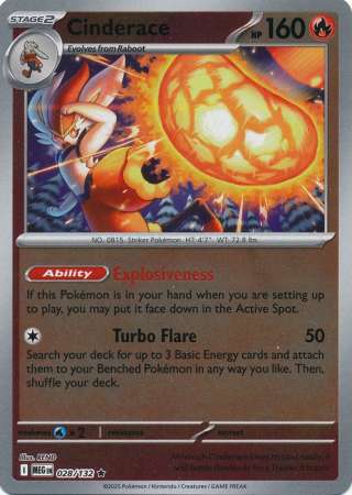Cinderace - Reverse Foil (Pokemon Mega Evolution: Base Set)