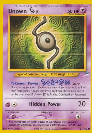 Unown S (Neo Destiny WoTC)