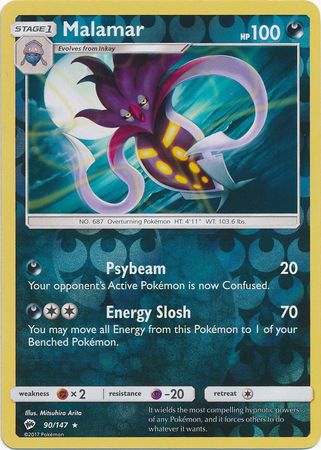Malamar (Pokemon Sun & Moon Burning Shadows) - Reverse Holo