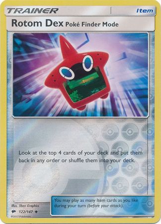 Rotom Dex Poke-Finder Mode (Pokemon Sun & Moon Burning Shadows) - Reverse Holo
