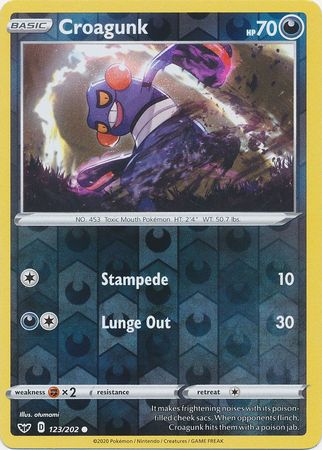 Croagunk - Reverse Foil (Pokemon Sword & Shield Base Set)