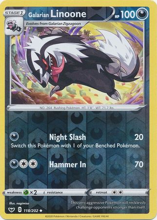 Galarian Linoone - Reverse Foil (Pokemon Sword & Shield Base Set)