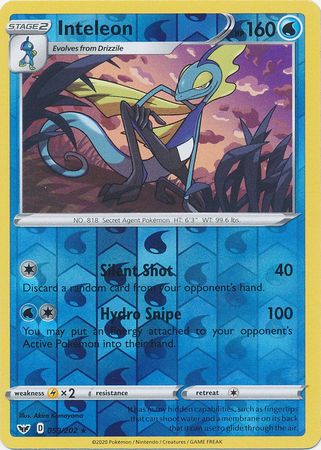 Inteleon - Reverse Foil (Pokemon Sword & Shield Base Set)