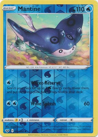 Mantine - Reverse Foil (Pokemon Sword & Shield Base Set)