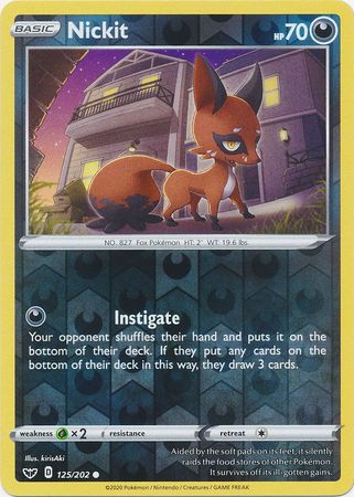 Nickit - Reverse Foil (Pokemon Sword & Shield Base Set)