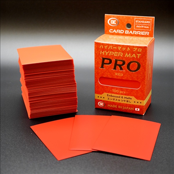 100 lommer! KMC - Hyper MAT PRO: Red - Standard Sleeves (66x91mm)