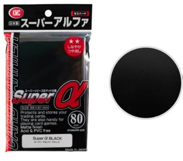 80 lommer! KMC - Super Alpha Black - Standard Sleeves