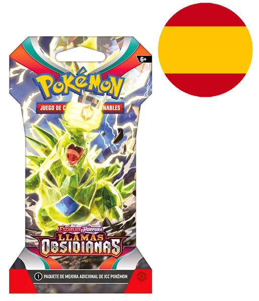 Pokemon Booster Pakke <b>SPANSK/SPANISH</b> - SV03 - Scarlet & Violet: Obsidian Flames Sleeved Booster Pack ("Cardboard / Pap Blister")
