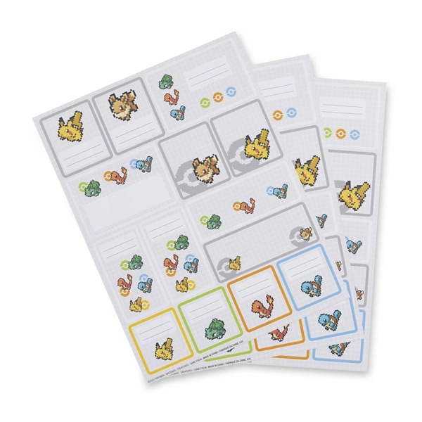 Pokémon - Kanto - Pokémon Center Pixels Adhesive Gift Labels 3-Pack