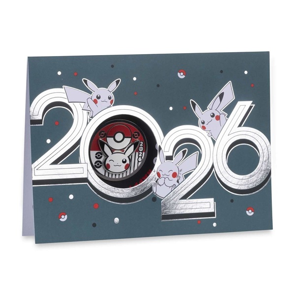 Pokémon - Pikachu Happy New Year 2026 - Pokémon Center Pin & Greeting Card Set