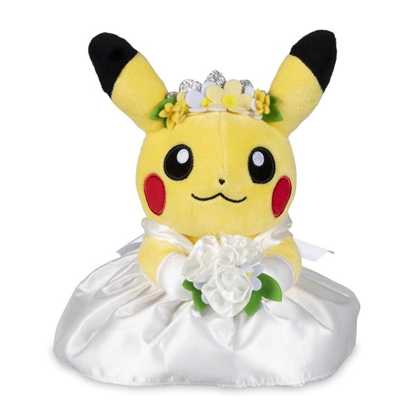 Pokémon: Pikachu Wedding: Wedding Dress Pikachu (Female) - Pokémon Center Plush/Bamse 20cm
