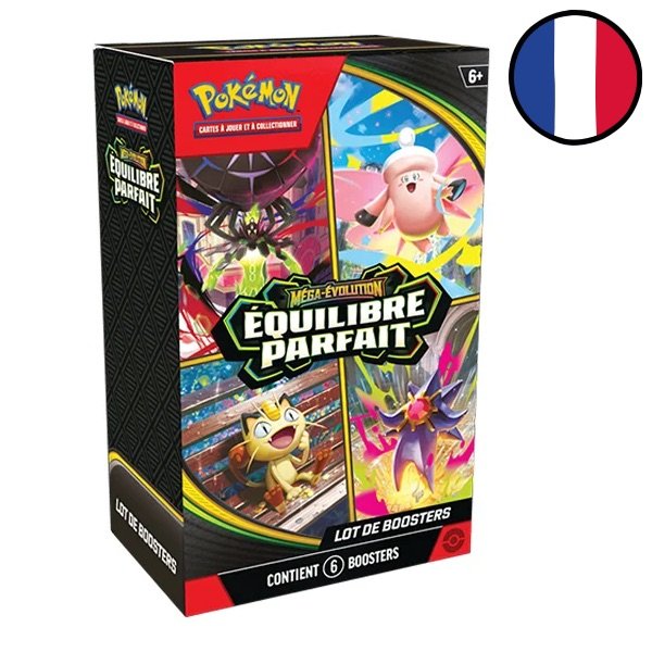 Pokemon Booster Pakke <b>FRANSK/FRENCH</b> - ME03 - Mega Evolution: Perfect Order Booster Pack Bundle (Box med 6 Boosters)
