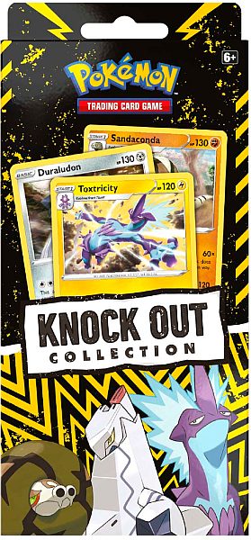 Pokemon Box: Knock Out Collection (Toxtricity, Duraludon & Sandaconda) - 2 Boosters, 3 Promokort & Mønt!
