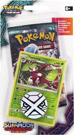 Pokemon Blister Pack - 1 Sun & Moon: Guardians Rising Booster Pakke + Tsareena Black Star Promo & Pokemon Mønt