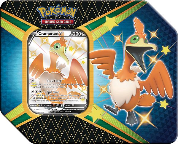 Pokemon Tin Kasse - 2021 Wave 1 Winter: Cramorant V - Shining Fates Collector's Tin Box (Promokort + 5 Boosters)
