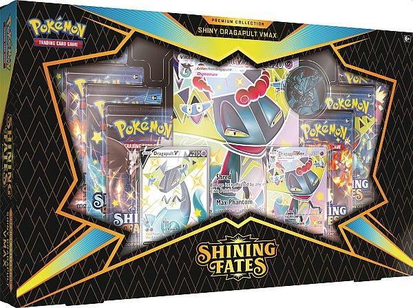 Pokemon Shining Fates - V Box: Shiny Dragapult VMAX Premium Collection - 7 Boosters, V-Promo, VMAX-Promo & Oversize