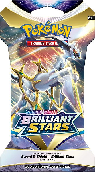 Pokemon Booster Pakke - SWSH09 - Sword & Shield: Brilliant Stars Sleeved Booster Pack ("Cardboard / Pap Blister")