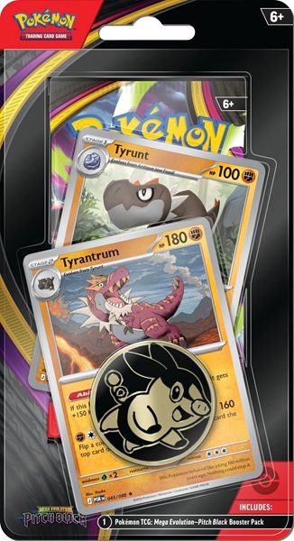 Pokemon Blister Pack - 1-Pack Premium Checklane Blister: 1 Mega Evolution: Pitch Black Booster Pakke + D Promos & Mønt