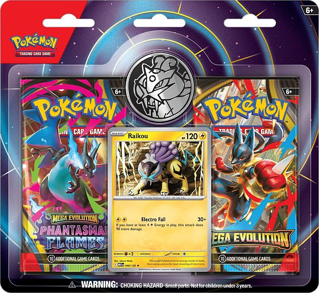 Pokemon Blister Pack - 2-Pack Raikou Blister (Wide): 2 Booster Pakker + Promo & Pokemon Mønt