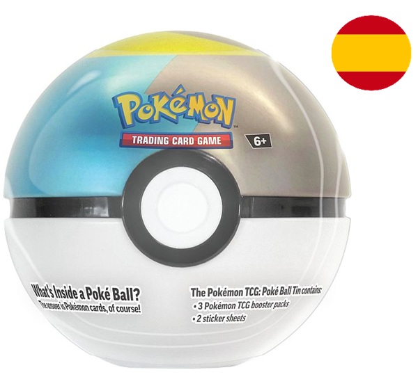 Pokemon Tin Kasse <b>SPANSK/SPANISH</b> - Poke Ball (Pokeball) Tin: Moon Ball (2024) (3 Boosters + Stickers)