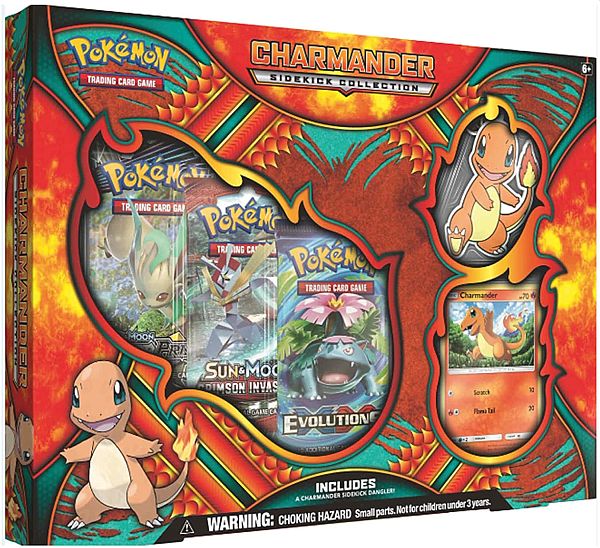 Pokemon Box: Charmander Sidekick Collection - 3 Boosters, Promokort og Mere!