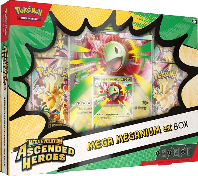 Pokemon Mega Evolution: Ascended Heroes - ex Box: Mega Meganium ex Collection (4 Boosters)