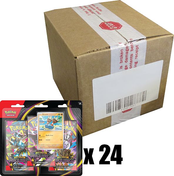 Pokemon Blister Case - 24 x 3-Pack: 3 Mega Evolution: Pitch Black Booster Pakker + Binacle Black Star Promos