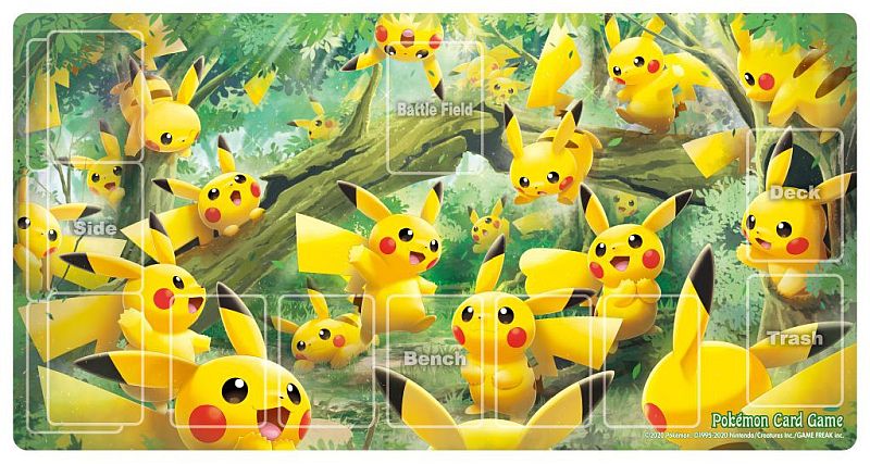 Pokemon Spillemåtte (Playmat) - Sword & Shield: Vivid Voltage (Shocking Volt Tackle): Pikachu Forest Outbreak