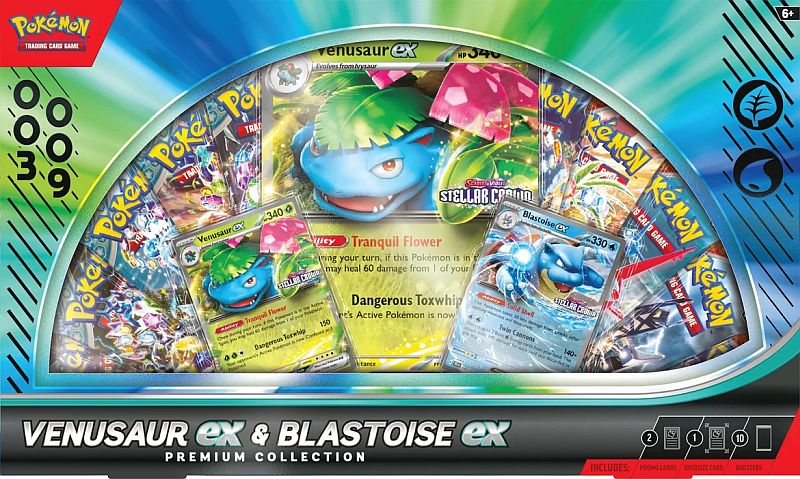 Pokemon  ex Box: Venusaur ex & Blastoise ex Premium Collection (10 Boosters)