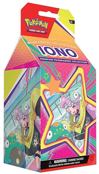 Pokemon Box: Iono Premium Tournament Collection - 6 Boosters, 4 Promokort og mere!