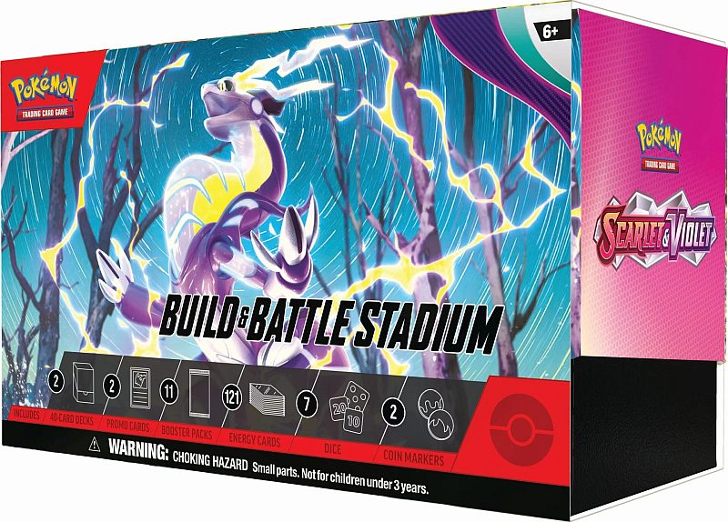 Pokemon Scarlet & Violet: Base Set Build & Battle Stadium - 2 Prerelease Boxes + 3 Boosters og Tilbehør!