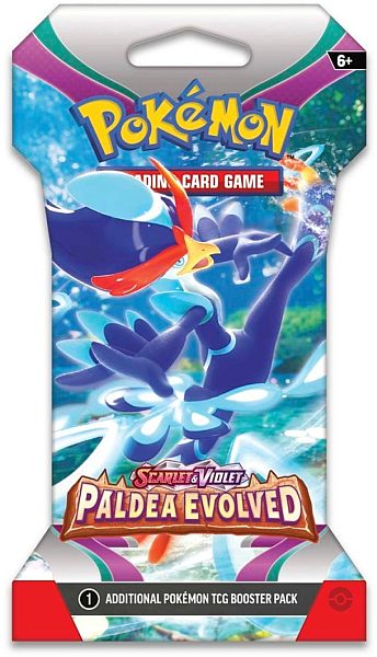 Pokemon Booster Pakke - SV02 - Scarlet & Violet: Paldea Evolved Sleeved Booster Pack ("Cardboard / Pap Blister")