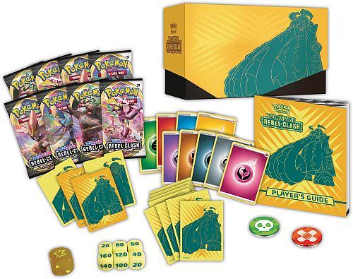 Pokemon Sword & Shield: Rebel Clash Elite Trainer Box - Boks med 8 Boosters & Tilbehør