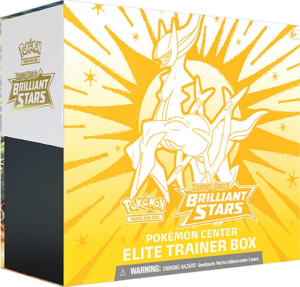 Pokemon Sword & Shield: Brilliant Stars - Pokemon Center Elite Trainer Box (Arceus) - Boks med 10 Boosters & Tilbehør